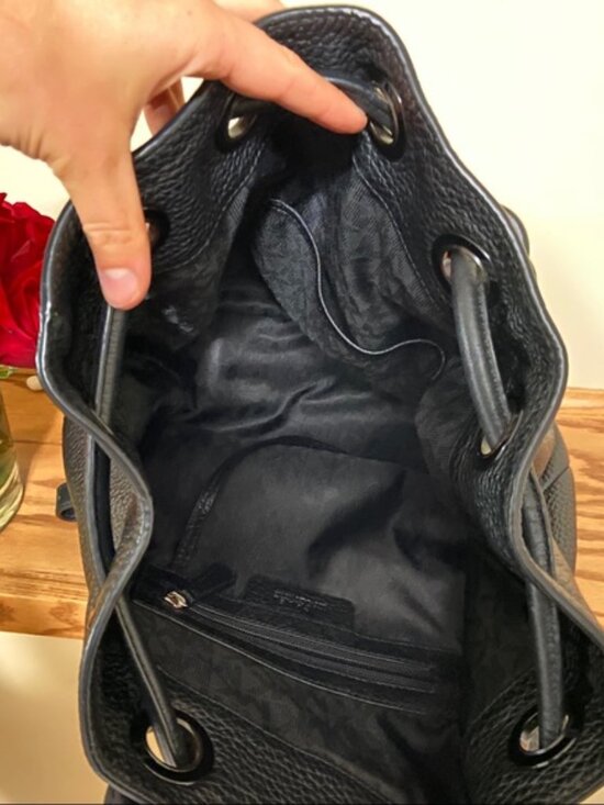 Michael Kors Dahlia Backpack - Black Pebbled Leather